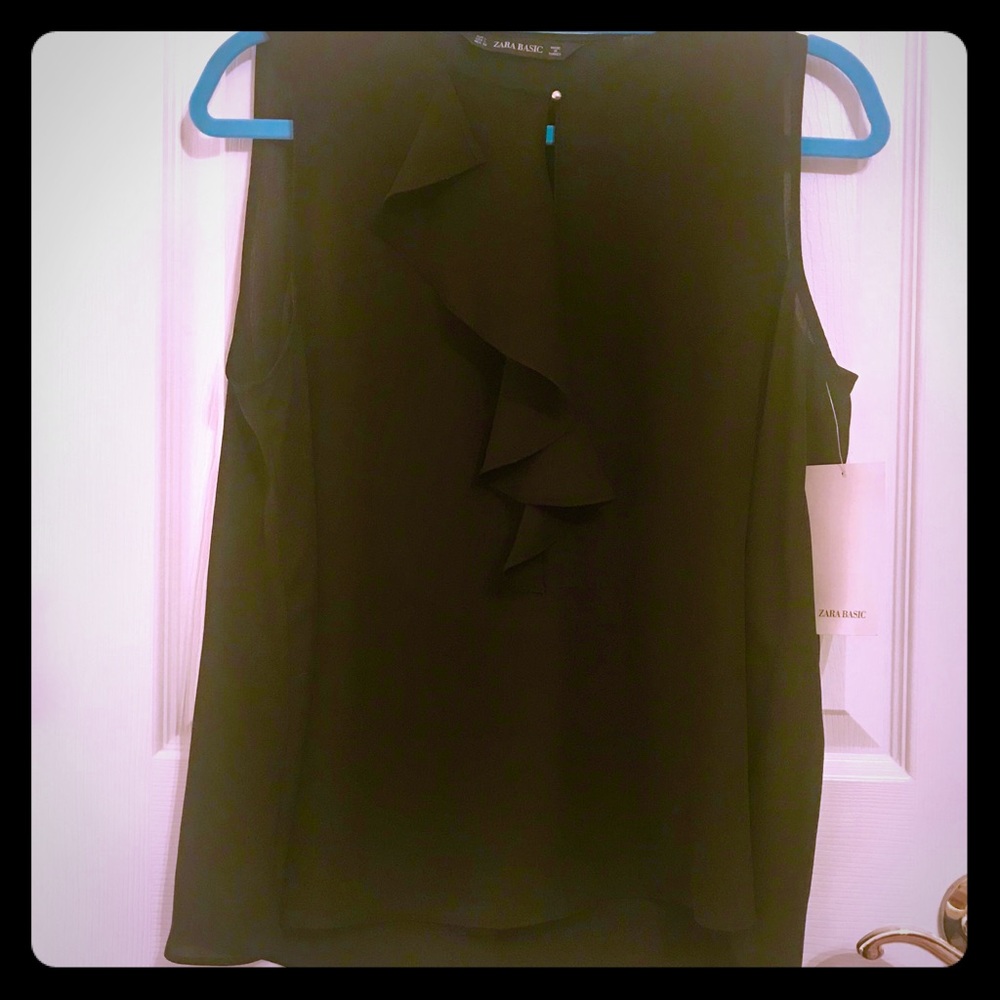 NWT Zara Ruffled Shirt